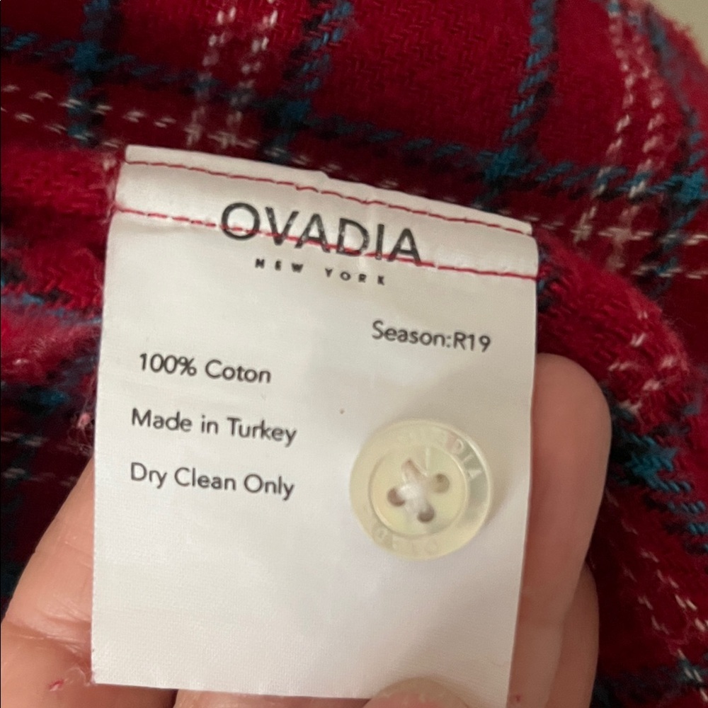 Ovadia & Sons, Red Plaid Men's Flannel Shirt Jacket, Small, R19502, Retail $260 - Picture 6 of 9
